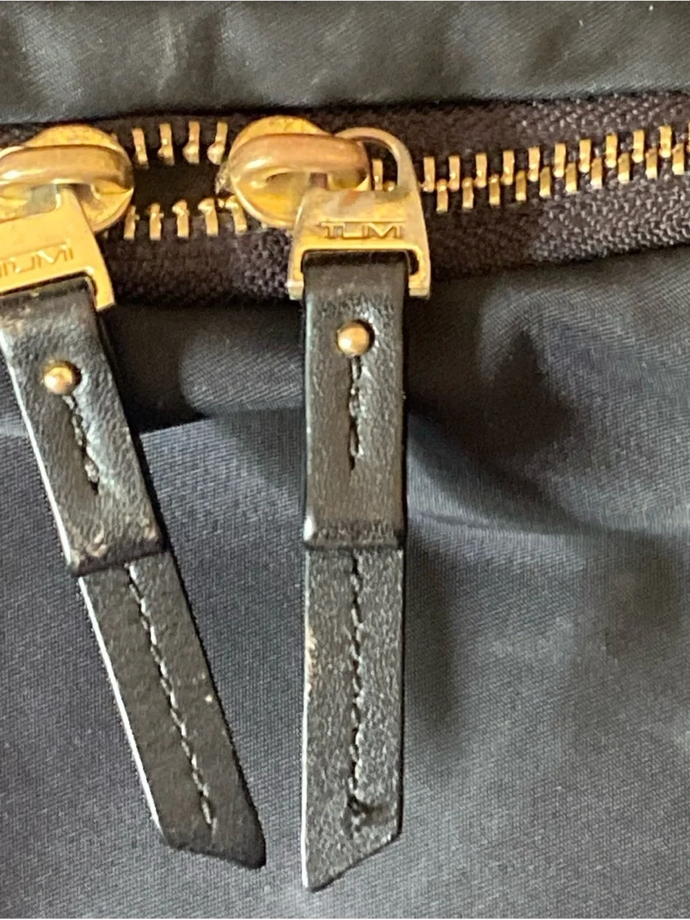 Tumi Black Nylon Backpack with Gold Hardware
